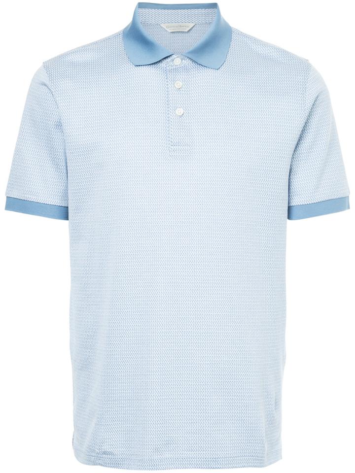 Gieves & Hawkes Patterned Polo Shirt - Blue