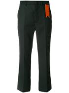 The Gigi Cropped Trousers With Badge - Green