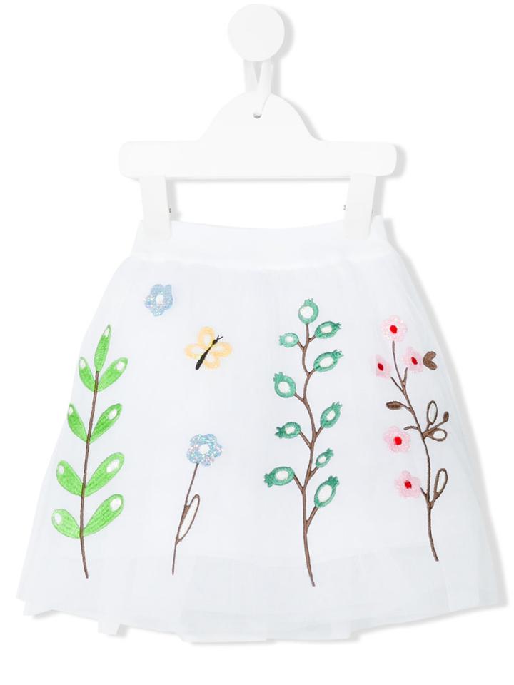 Simonetta - Floral Embroidered Tutu Skirt - Kids - Cotton/polyamide/polyester/spandex/elastane - 12 Mth, White