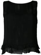 Gucci Vintage Ruffled Hem Blouse - Black
