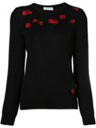 Altuzarra - Cherry Embroidered Sweater - Women - Merino/sequin - M, Black, Merino/sequin