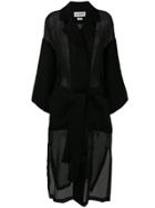 Loewe Organdy Oversized Belted Coat - Black
