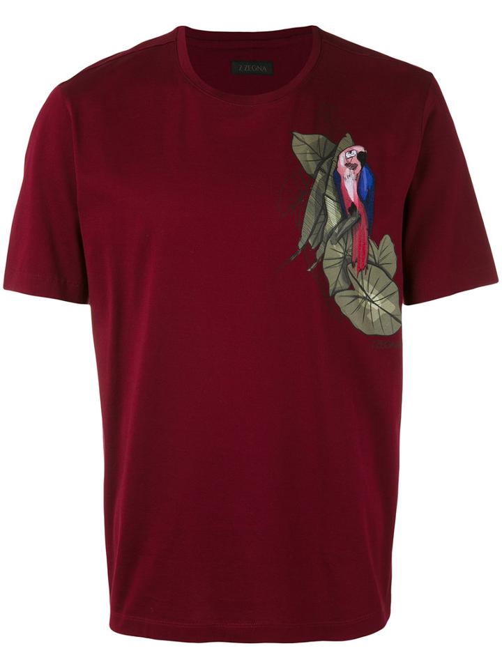 Z Zegna - Parrot T-shirt - Men - Cotton - Xl, Red, Cotton