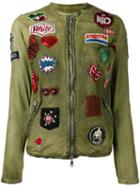 Giorgio Brato Multi Patched Jacket, Women's, Size: 42, Green, Leather/nylon/cotton