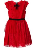 Msgm Ruffled Lace Dress - Red