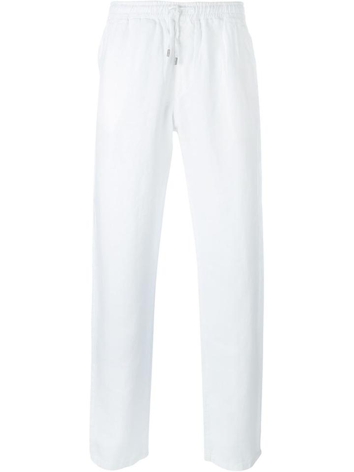 Z Zegna Elastic Waistband Trousers, Men's, Size: Xxl, White, Linen/flax