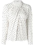 Cacharel Draped Polka Dot Shirt, Women's, Size: 34, Nude/neutrals, Elastodiene/viscose