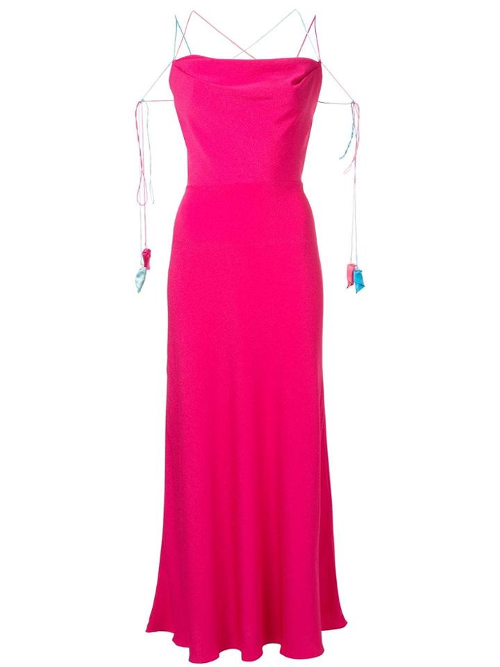 Anna October Spaghetti Straps Long Dress - Pink