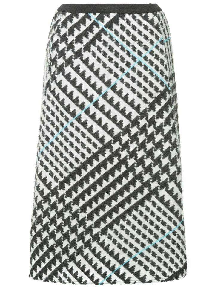 Coohem Glencheck Flared Skirt - Grey