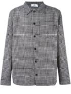 Ami Alexandre Mattiussi Mirco Houndstooth Overshirt, Men's, Size: 37, Black, Polyamide/wool