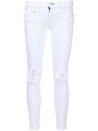 Rag & Bone /jean Distressed Skinny Jeans, Women's, Size: 28, White, Viscose/cotton/tencel/spandex/elastane