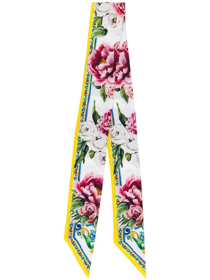 Dolce & Gabbana Sicilian Majolica Print Scarf - White