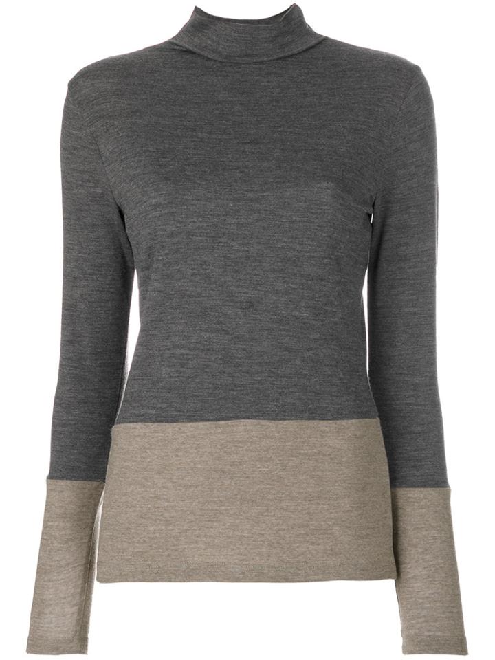 Le Tricot Perugia Turtleneck Sweater - Grey