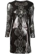 Roberto Cavalli Sequin Python Dress - Black