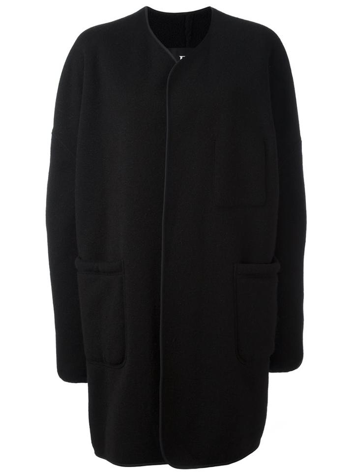 Yohji Yamamoto Single Breasted Coat, Women's, Size: 1, Black, Acrylic/polyester