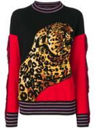 Versace Leopard Knit Jumper - Red