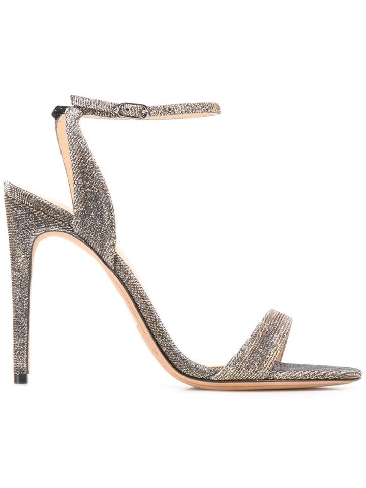 Alexandre Birman Metallic Stiletto Sandals - Silver