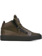 Giuseppe Zanotti Design Kriss Hi-top Sneakers, Men's, Size: 41, Green, Leather/cotton/rubber