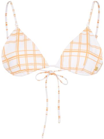 Ambra Maddalena Gigi Checked Triangle Bikini Top - White