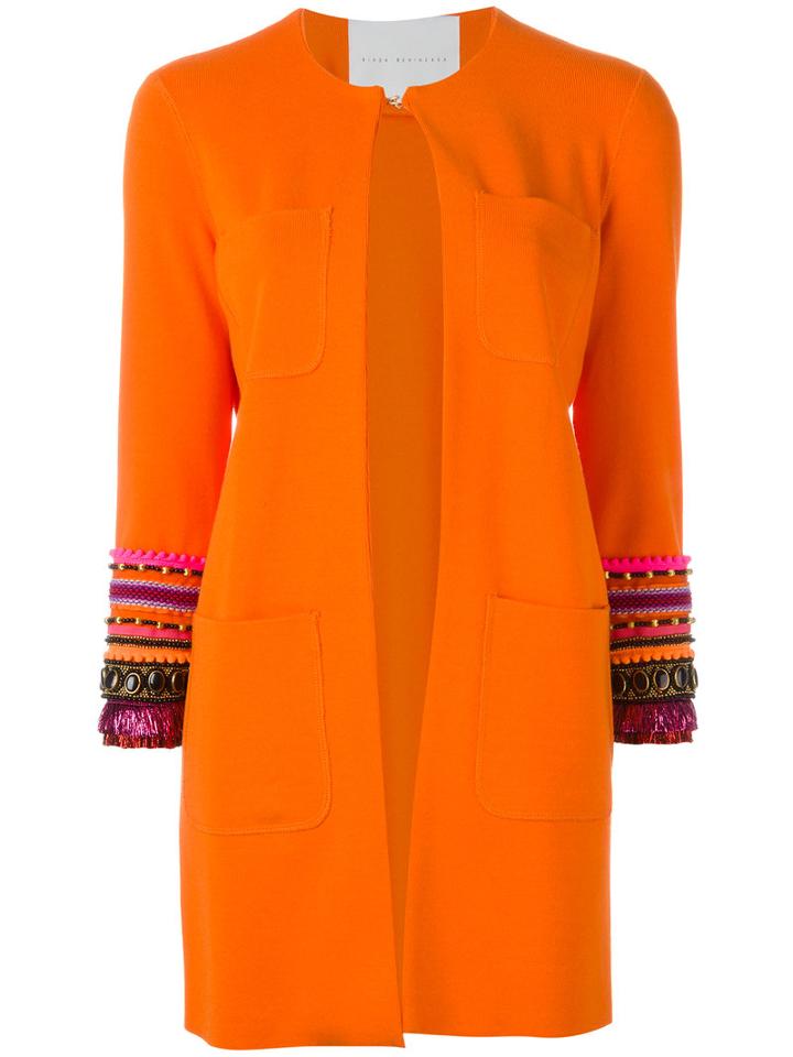 Giada Benincasa Embellished Cuff Jacket, Women's, Size: Large, Orange, Viscose/spandex/elastane