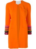 Giada Benincasa Embellished Cuff Jacket, Women's, Size: Large, Orange, Viscose/spandex/elastane