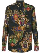 Dolce & Gabbana Baroque Print Shirt - Black