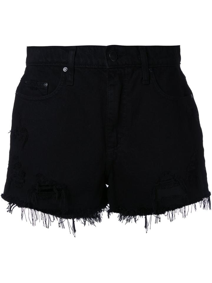 Nobody Denim Skyline Shorts, Women's, Size: 26, Black, Cotton