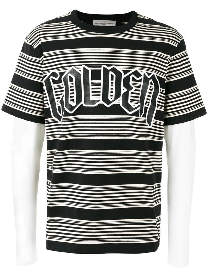 Golden Goose Deluxe Brand - Layered Stripe T-shirt - Men - Cotton/linen/flax - Xs, Black, Cotton/linen/flax