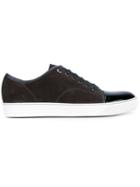 Lanvin Toe Cap Sneakers, Men's, Size: 9, Grey, Suede/patent Leather/rubber/leather