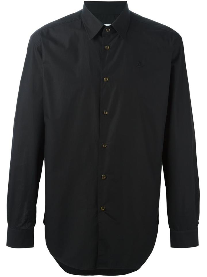 Vivienne Westwood Man Classic Button Down Shirt, Men's, Size: 52, Black, Cotton