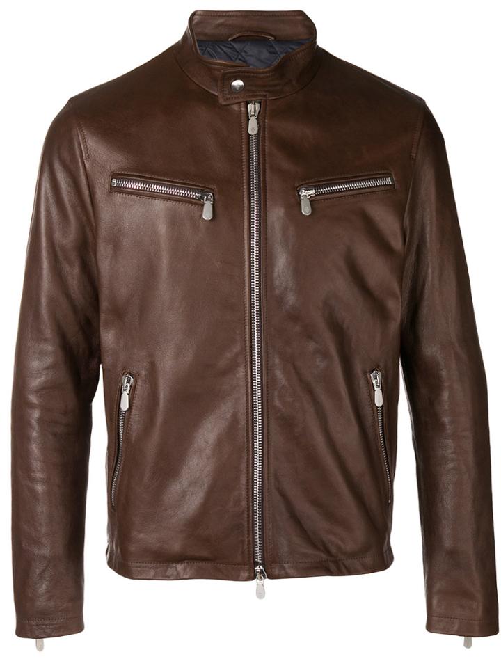 Eleventy Multi-zipped Jacket - Brown
