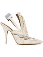 Givenchy Slingback Brogue Pumps, Women's, Size: 38, Nude/neutrals, Calf Leather/leather