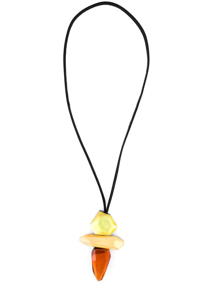 Monies Chunky Resin Pendant Necklace, Women's, Black