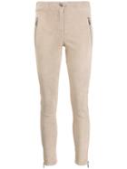 Arma Skinny Leather Trousers - Neutrals