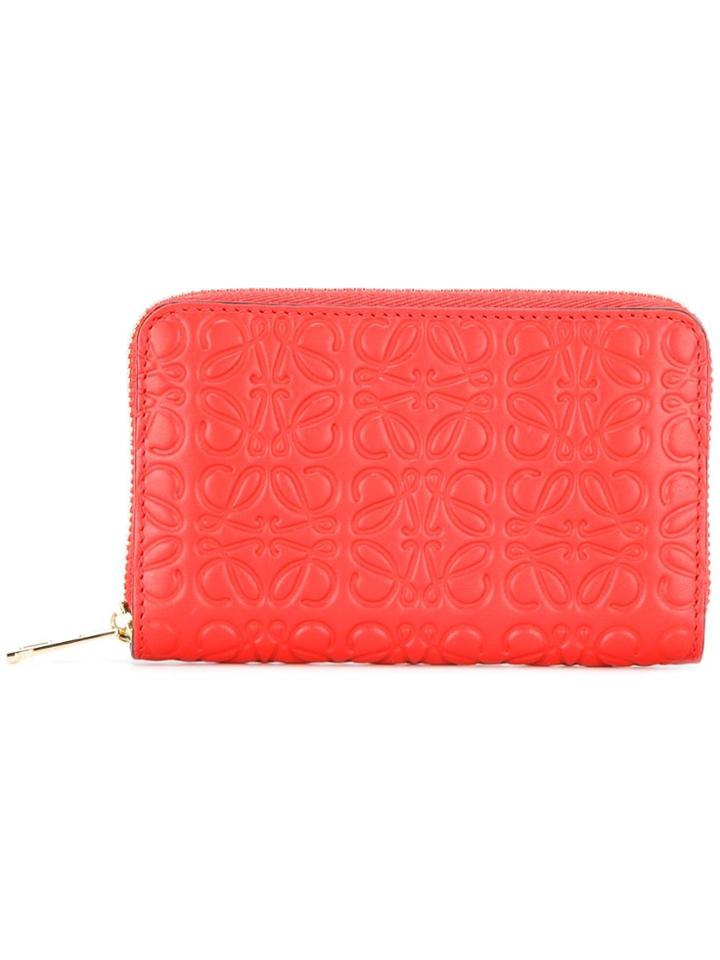 Loewe Embossed Logo Wallet - Red