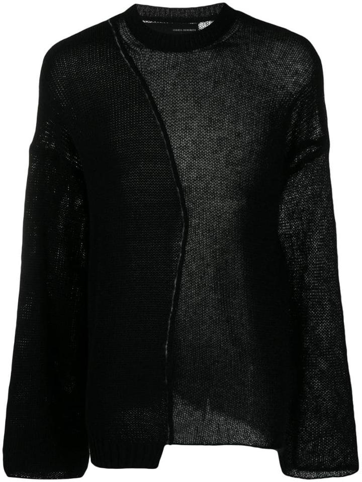 Isabel Benenato Asymmetric Long-sleeve Sweater - Black