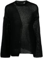 Isabel Benenato Asymmetric Long-sleeve Sweater - Black