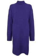 Le Ciel Bleu Stand-up Collar Knit Dress - Purple