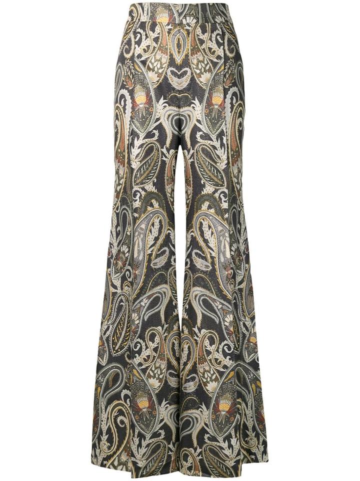 Chloé Paisley Print Flared Trousers - Blue