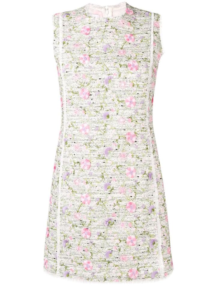Giambattista Valli Embroidered Bouclé-tweed Dress - Neutrals