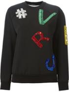 Versace Embroidered Letters Hashtag Sweatshirt