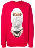 Ih Nom Uh Nit Beaded Balaclava Print Sweatshirt - Red