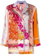 Emilio Pucci Fringed Floral Shirt - Pink & Purple