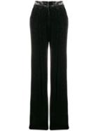 Emporio Armani High Waisted Tapered Trousers - Black