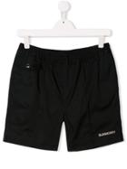 Burberry Kids Embroidered Logo Shorts - Black