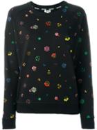 Kenzo Embroidered Flower Sweatshirt, Women's, Size: S, Black, Cotton