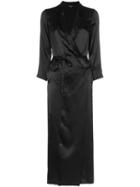 Ann Demeulemeester Silk Midi Wrap Dress - Black