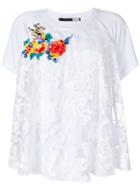 Sport Max Code Embroidered Lace T-shirt - White