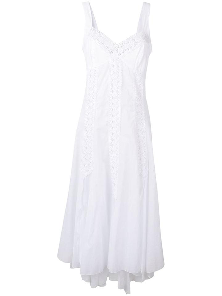Charo Ruiz Floral Lace Inserts Dress - White