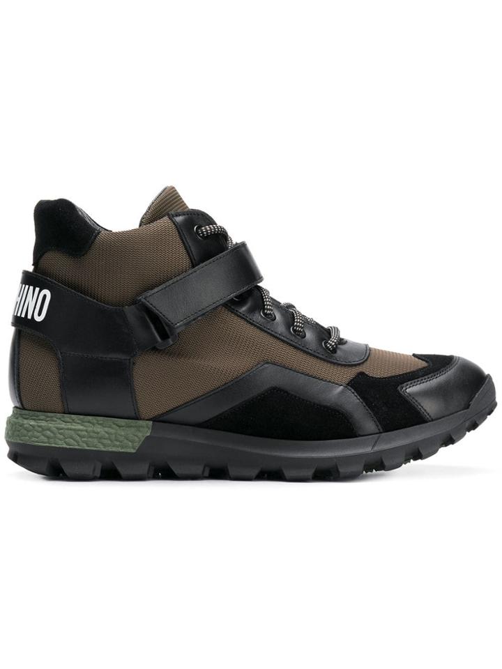 Moschino Logo Hi-top Sneakers - Brown